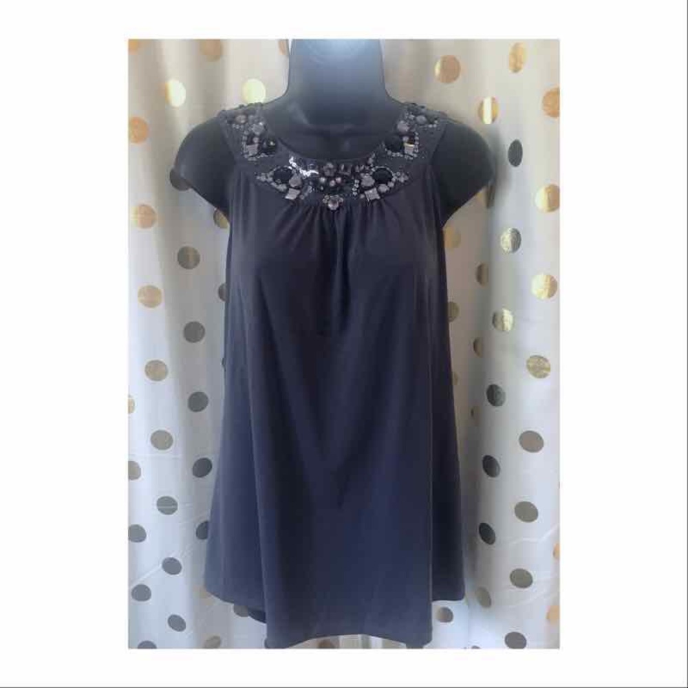 Express NEW embellished grey top